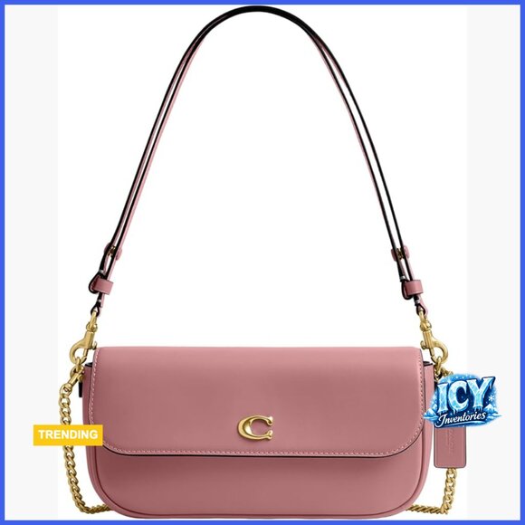 Handbags - Refined Calf Leather Flap Chain Bag with Shoulder Strap